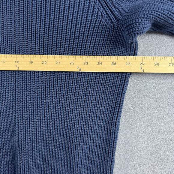 LL Bean Sweater Mens 2XL Blue Heavyweight Henly Casual Cable Knit Pullover - Picture 8 of 9